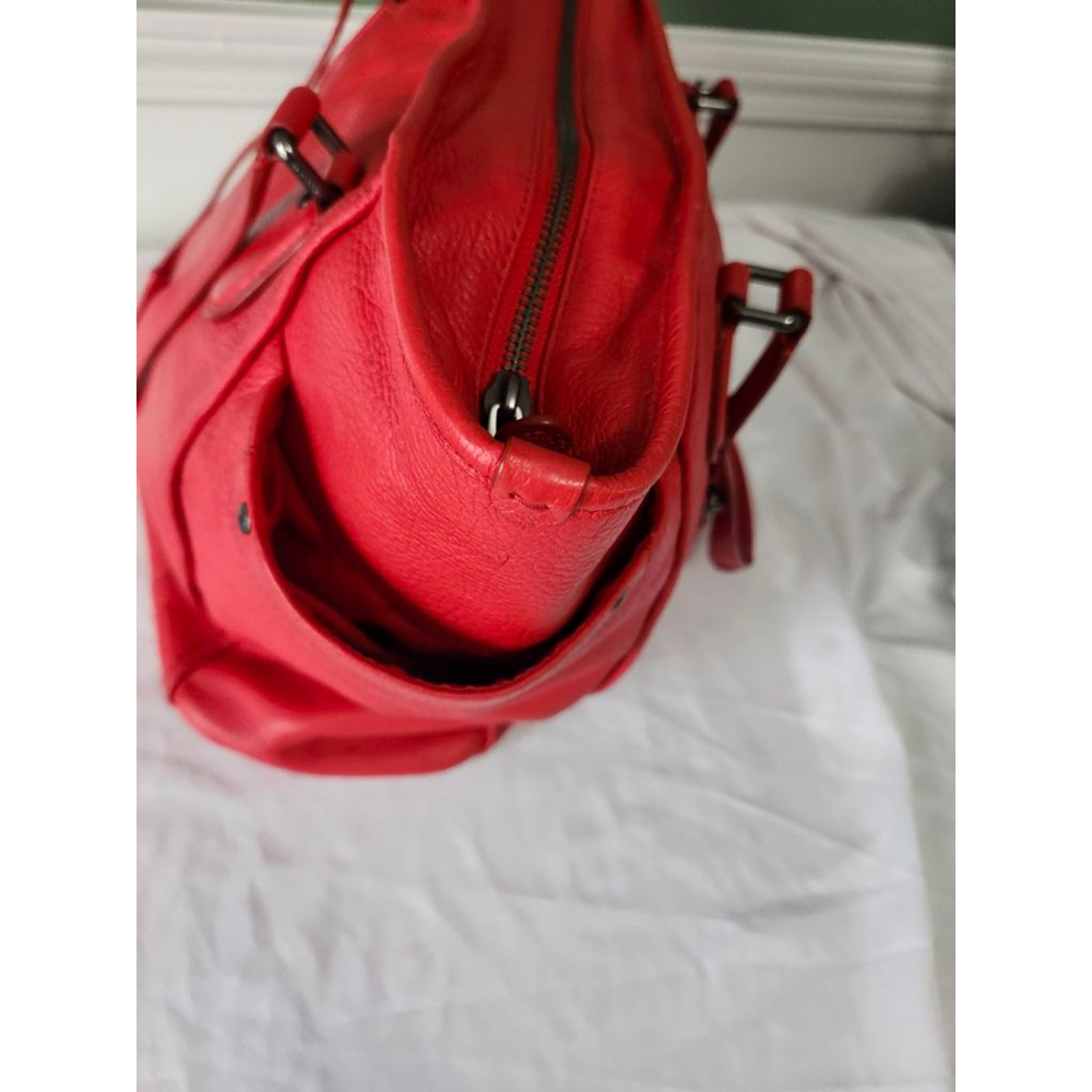 Coach Red Leather Tote Bag - Picture 5 of 12